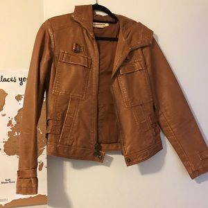 Brown faux leather jacket